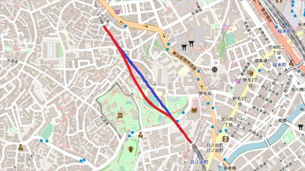 京急線戸部駅~日ノ出町駅間のトンネルのカーブ